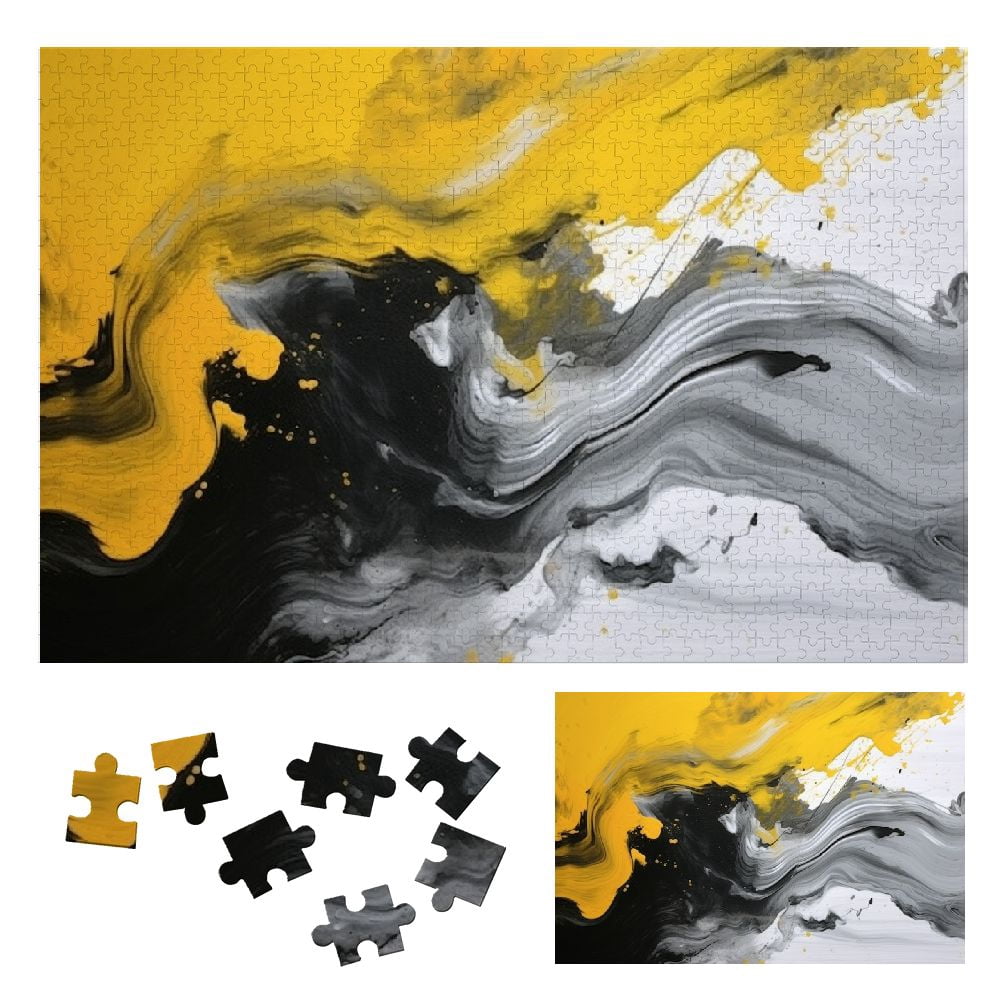 JEUXUS Abstract Brush Strokes Wooden Jigsaw Puzzle for Adults and Kids ...