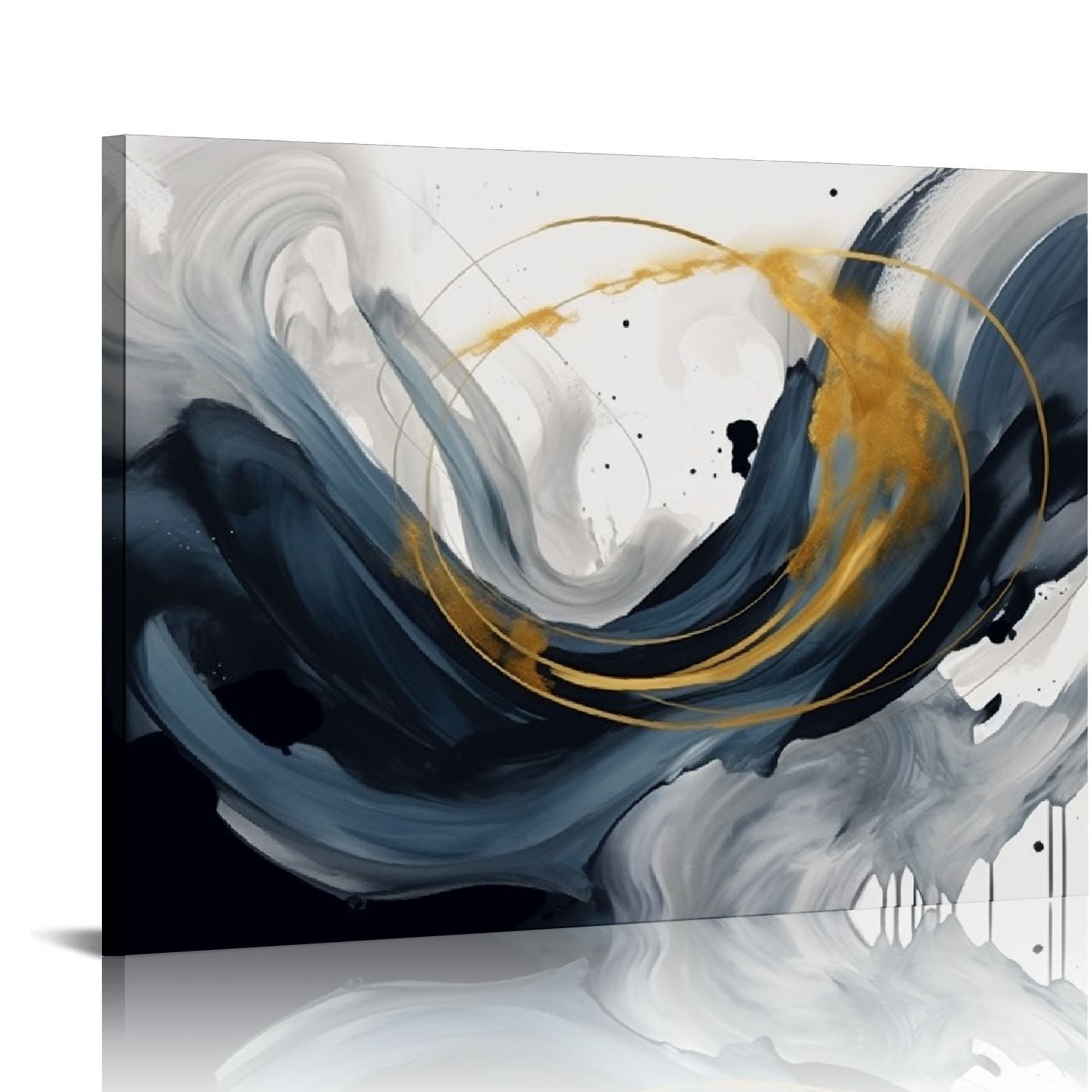 JEUXUS  Abstract Canvas Wall Art Blue Pictures for Living Room Wall Decoration Large Modern Wall Art Office Artwork Wall Decor Graffiti Paintings for Bedroom