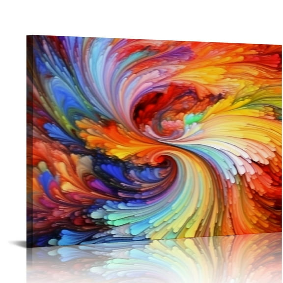 JEUXUS Abstract Colorful Wall Art Rainbow Canvas Wall Decor Bright Multicolor Color Blocks Splash Picture Art Modern Contemporary Prints Painting Artwork for Home Living Room Bedroom Decoration