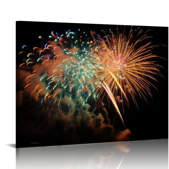 JEUXUS Abstract Fireworks 31 by Kurt Shaffer, Canvas Wall Art