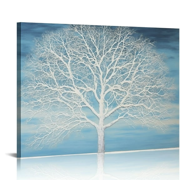 JEUXUS Abstract Landscape Canvas Art Hand Painted 3D Tree Paintings with Gold Foil for Wall Decor Modern Artwork Pictures Living Room Bedroom Decoration