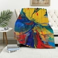 thumbnail image 1 of JEUXUS Abstract Painting Flannel Blanket for Bed for All Seasons 60x80in, 1 of 6
