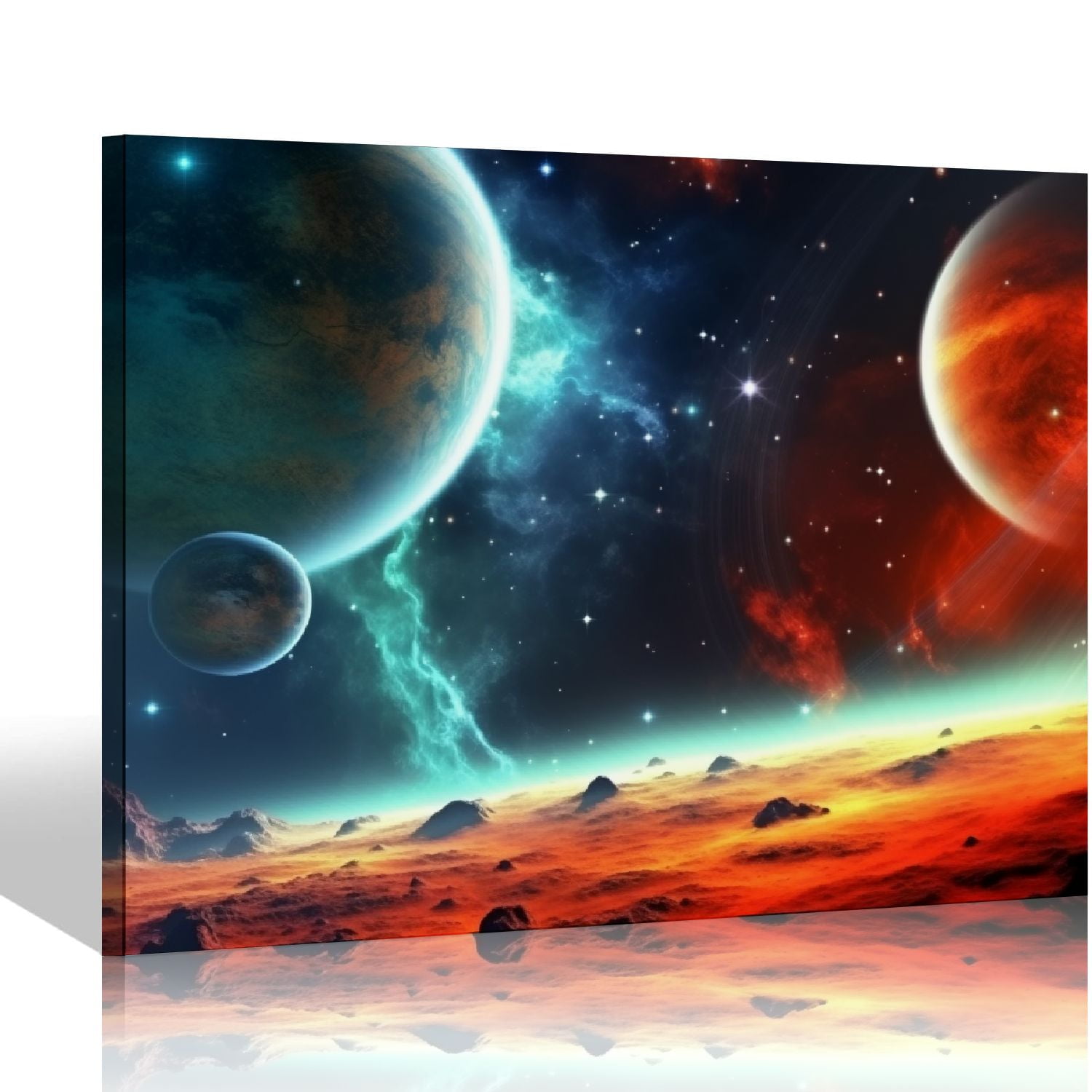 JEUXUS Abstract Space Canvas Wall Art in Outer Space Artwork