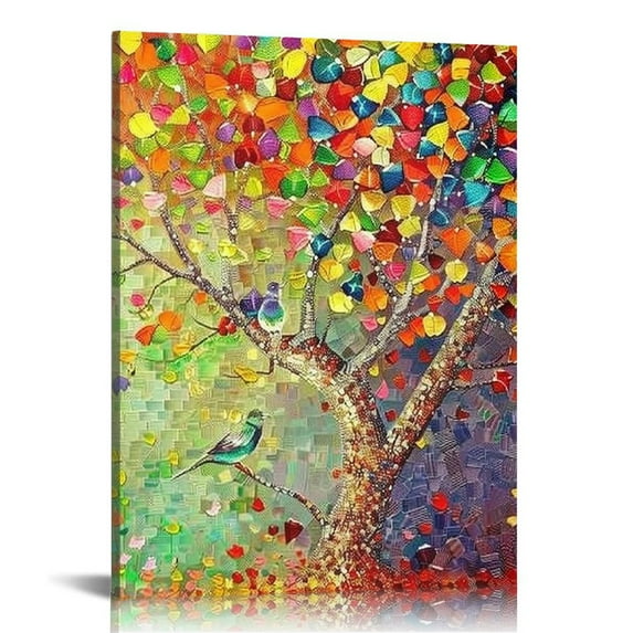 RUIYC  Abstract Tree Wall Art Colorful Tree Canvas Wall Art the Pictures Print On Canvas Modern Artwork Wall Decoration for Home Living Room