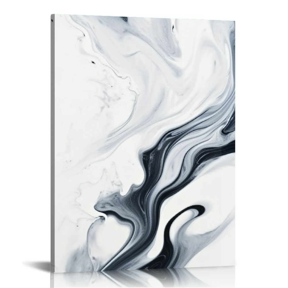 JEUXUS Abstract Wall Art - Black and White Abstract Canvas Print for ...