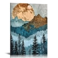 thumbnail image 1 of JEUXUS Abstract Wall Art Forest Mountain Watercolor Wall Paintings Landscape Modern Canvas Prints Bathroom Bedroom Office Wall Decor Framed Artwork Wall Pictures Ready to Hang 16x20 in, 1 of 5