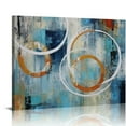 thumbnail image 1 of JEUXUS Abstract Wall Art Geometric Canvas Circle Painting Modern Grey Brown Picture, Large Size Simple Artwork Framed for Bedroom Living Room Bathroom Home Office Wall Décor, 20x16 inch, 1 of 4