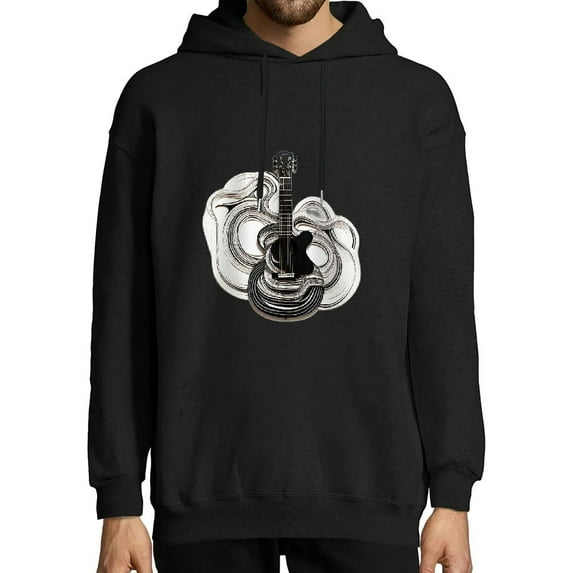 JEUXUS Acoustic Guitar Heartbeat Shirt - Guitar Musician T-Shirt Long-sleeved Hoodie