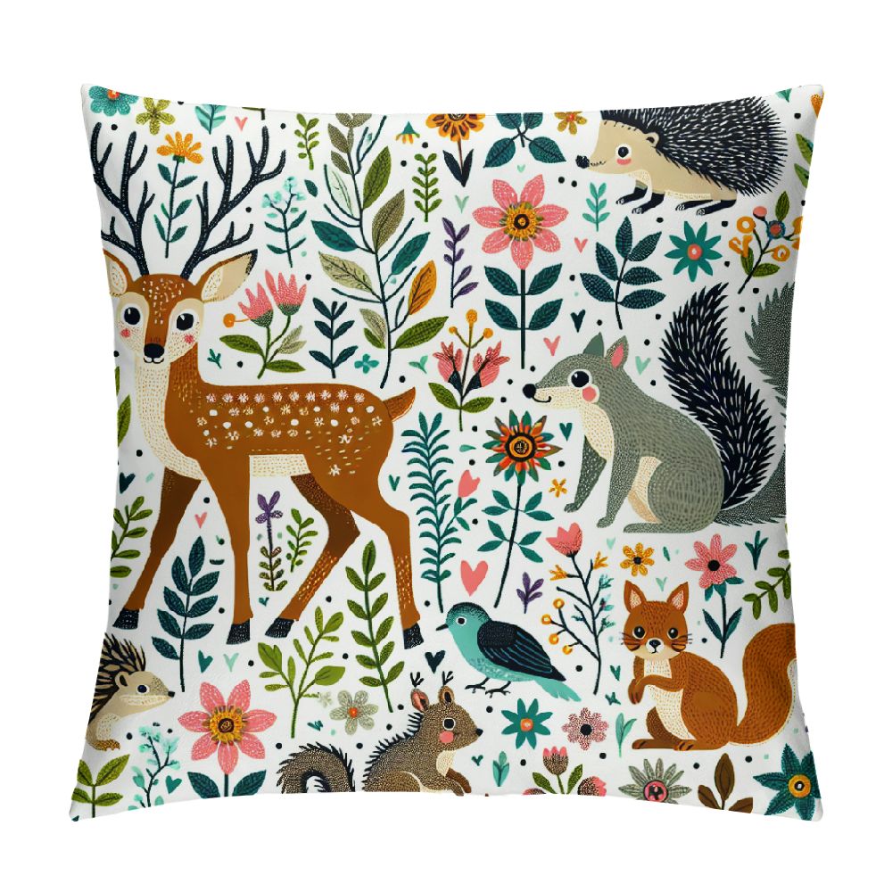 ZENWAWA Sasquatch Pillow Cover – Soft Plush Pillowcase With Forest Print, Zipper Closure For Sofa & Bed