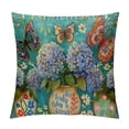 thumbnail image 1 of JEUXUS Aesthetic Decorative Flowers Blue and White Flower Print Motivational Short Plush Pillowcase White, 1 of 5