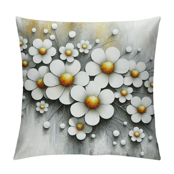 JEUXUS Aesthetic Decorative Short Plush Pillowcase (Universal 1) White Lily Bouquet of Flowers Floral White