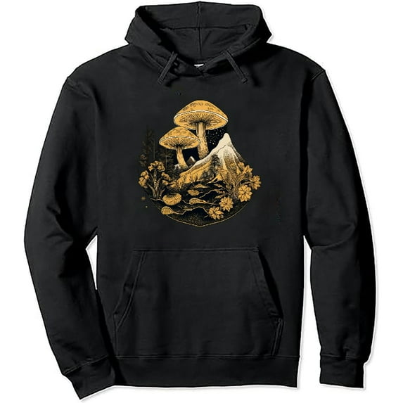 JEUXUS Aesthetic Mushroom Cottagecore Goblincore Fungi Mycologist Pullover Hoodie