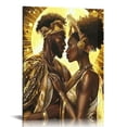 thumbnail image 1 of JEUXUS African American Wall Art Poster Black Queen King Lover Paintings On Canvas Afro Paintings Black Couples Contemporary Canvas Wall Artworks Home Decor Bedroom  16x20 in, 1 of 5
