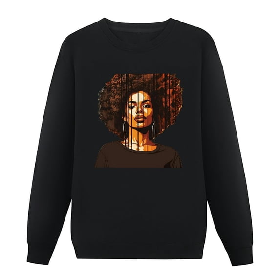 JEUXUS Afro Natural Hair, Beautiful Black Women Melanin Strong Girl Sweatshirt