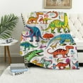 thumbnail image 1 of JEUXUS  Alphabet Dinosaur Throw Blanket for Boys, Dinosaur Blanket for Toddler Boys Kids Warm Throw Blanket Dinosaur for Dinosaur Fans, 1 of 6