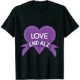 thumbnail image 1 of JEUXUS Alzheimer's Awareness Purple Ribbon Dementia Mom Dad Grandpa T-Shirt, 1 of 3