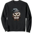 thumbnail image 1 of JEUXUS  Animal Owl Print Sweatshirts For Womens Long Sleeve Sweaters Tops Cute Shirts, 1 of 3