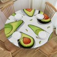 thumbnail image 1 of JEUXUS  Avocado Tropical Fruit Round Fitted Tablecloth, Waterproof Round Table Cloth with Elastic Edged Washable Table Cover for Indoor Outdoor Fits Tables, Small, 1 of 7