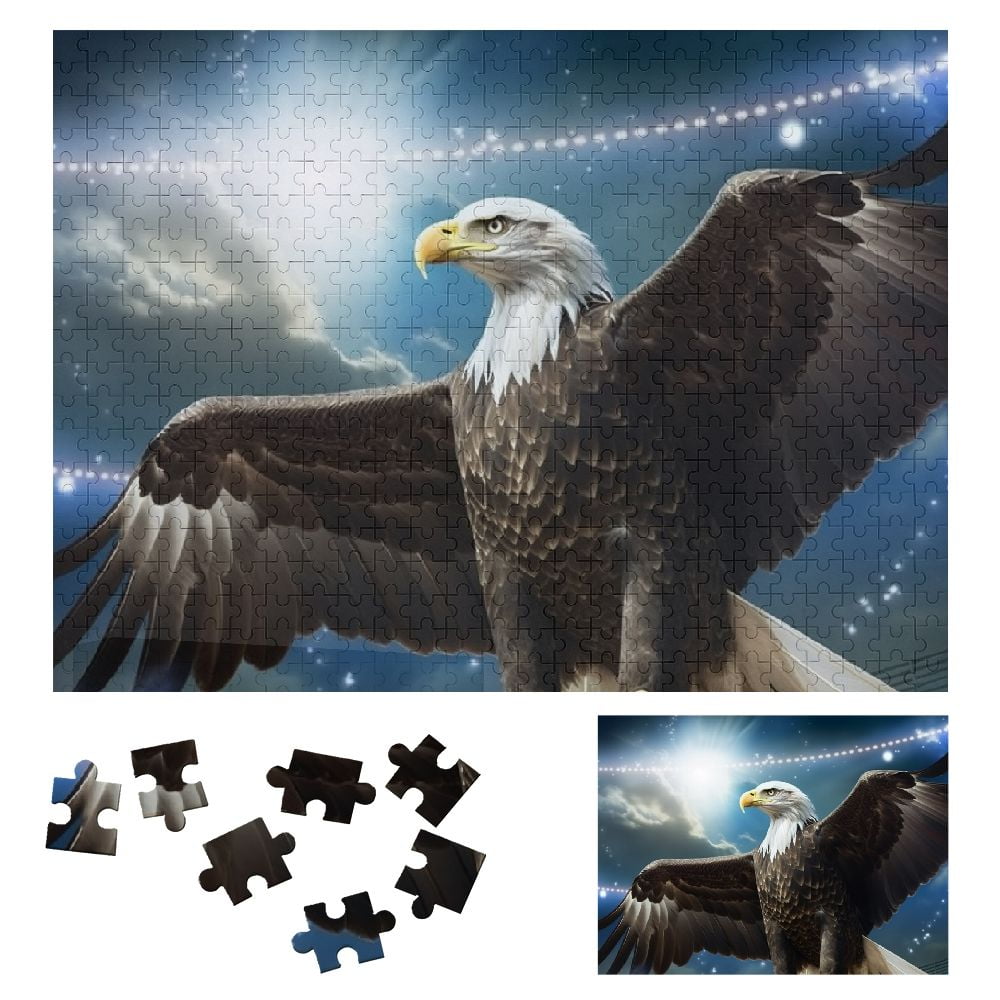 JEUXUS Bald Eagle Symbolism Wooden Puzzle Challenging Difficult Wood