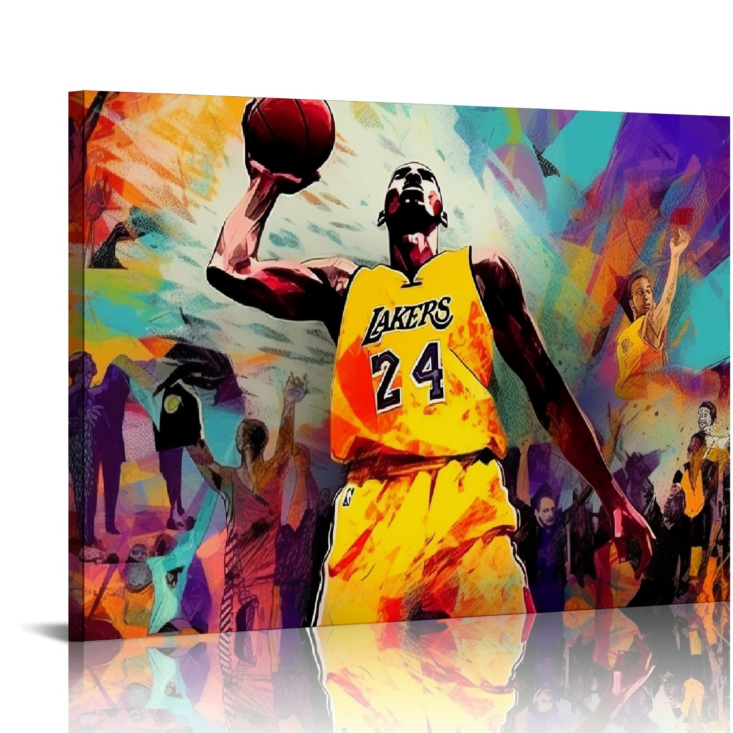 JEUXUS Banksy Wall Art Mamba Mentality Inspirational Basketball Sports Wall Decor Office