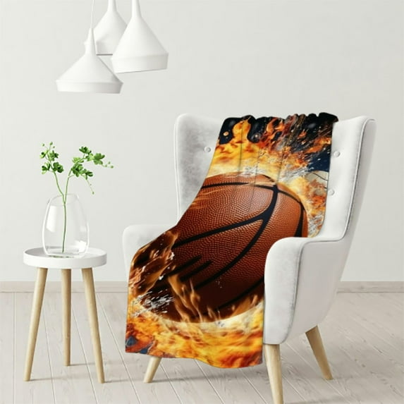 RUIYC Basketball Sofa Throw Blanket Flannel Super Soft Warm Home Decor All Season for Bed Couch Living Room Large