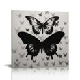 thumbnail image 1 of JEUXUS Bathroom Canvas Wall Art Butterfly Wall DecorLiving Room, Black and White Butterflies, Insect Theme Specimen Image Bedroom Ins Style Minimalist Art Wall Decor 16x16 inch, 1 of 4