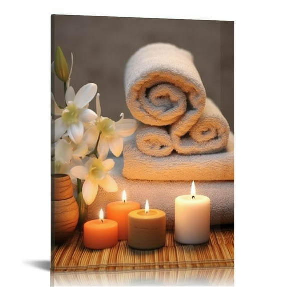 JEUXUS Bathroom Wall Art Zen Bathroom Decor Zen Meditation Stone Canvas Prints Bathroom Pictures for Wall Zen Spa Painting Modern Artwork Home Decoration for Bathroom Spa Yoga Room 16x20in