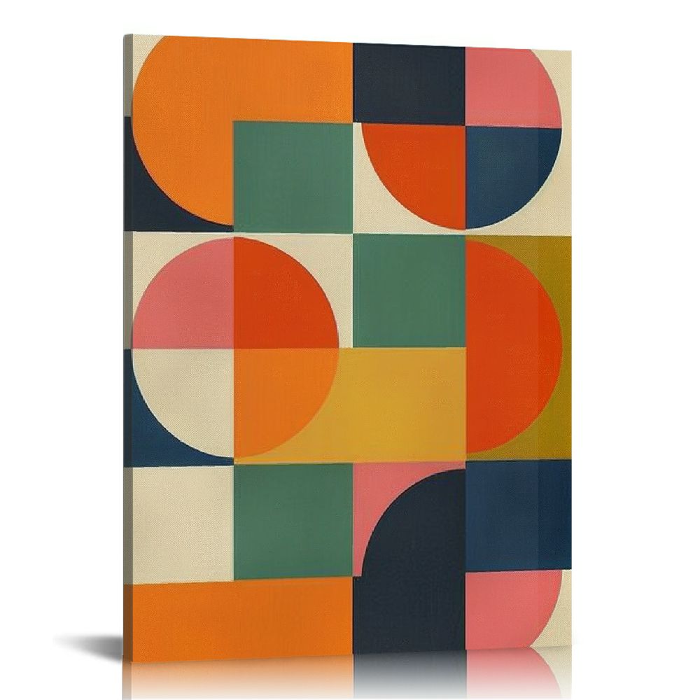 JEUXUS Bauhaus Exhibition Poster 1923 Colorful Mid Century Modern Wall ...