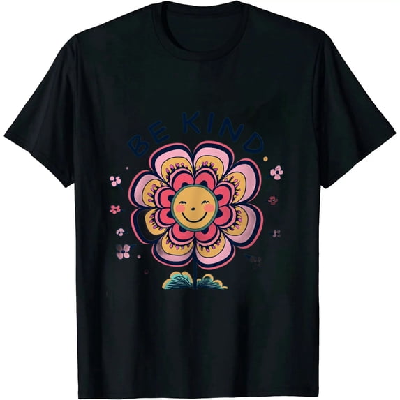 JEUXUS Be Kind Shirt Groovy Tie Dye Flower Power Gift Anti Bullying T-Shirt