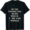 thumbnail image 1 of JEUXUS Be The Change You Wish To See In The World T-Shirt, 1 of 3