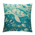 thumbnail image 1 of RUIYC Beach Decorative Throw Pillow Cover Dolphin Turtle Ocean Pillow Covers , Shell Starfish Coastal Pillow Case Square Outdoor Cushion Cover for Patio Home Decor, 1 of 5