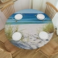 thumbnail image 1 of JEUXUS  Beach Elastic Edged Polyester Fitted Tablecolth -Clear Sky at Gulf of Mexico- Large Round Fitted Table Cover - Fits Tables up to Diameter,The Ultimate Protection for Your Table, 1 of 7