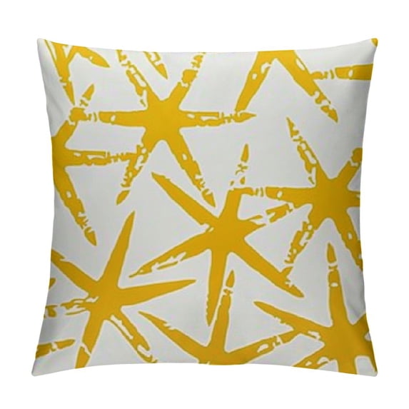 JEUXUS Beach Starfish Pattern Decorative Square Throw Pillow Covers Yellow Throw Pillow Case Indoor Outdoor Cushion Cover Pillowcase for Sofa Home Bedroom