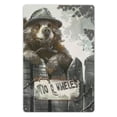 thumbnail image 1 of JEUXUS Bear Hat Funny Tin Art Hanging Sign 8x12in, 1 of 7