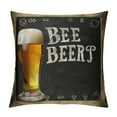 thumbnail image 1 of RUIYC Beer Pillows Word Enjoy and Bubble Throw Pillow Cover Decorative Pillow Case Square Cushion Accent Canvas Home Black Yellow, 1 of 5