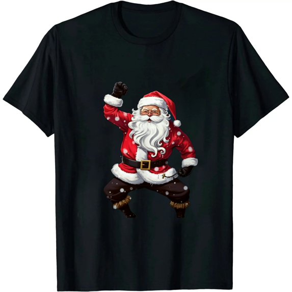 JEUXUS Believe Christmas Shirt Dabbing Santa Claus Kids Boys Girls T-Shirt