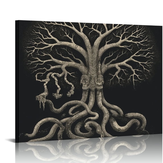 RUIYC Biology Poster Black And White Wall Art Vintage Snake in A Tree Classroom Art Office Doctor Gift Canvas Wall Art Prints for Wall Decor Room Decor Bedroom Decor Gifts Posters 20x16in