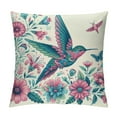 thumbnail image 1 of JEUXUS Bird Colorful Flowers Print Short Plush Pillowcase White, 1 of 5
