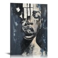 thumbnail image 1 of JEUXUS Black Aluminum alloy Framed Abstract Wall Art Wall Art Black Queen Canvas Wall Art Living Room Decor African American Wall Art Black Art Paintings For Wall Living Room Decor 16x20 in, 1 of 5