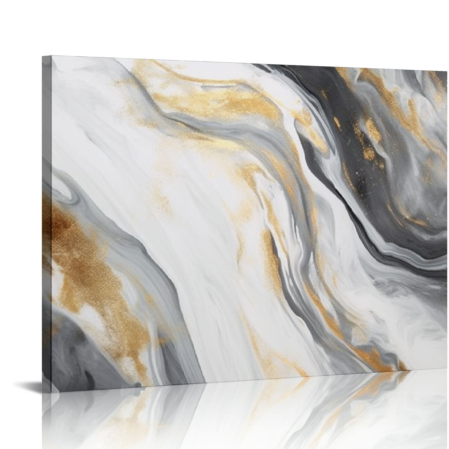JEUXUS Black And White Abstract Wall Art Canvas Print Painting Modern ...