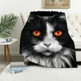 thumbnail image 1 of JEUXUS  Black Cat Blanket Flower Animal Print Throw Blanket Super Soft Flannel Blankets Gifts for Girls Boys Adults, 1 of 6