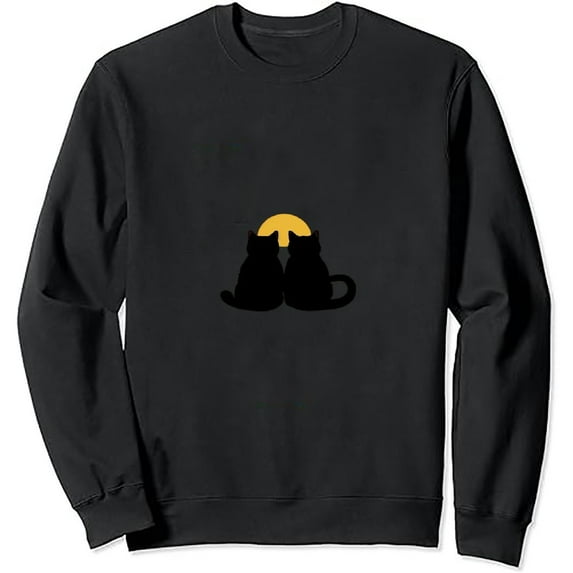 JEUXUS Black Cat Vintage Retro Style - Cats Lover Gift Pullover
