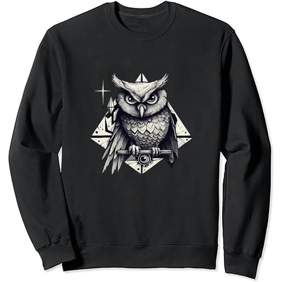JEUXUS Black Owl Tatto Pullover Illuminati