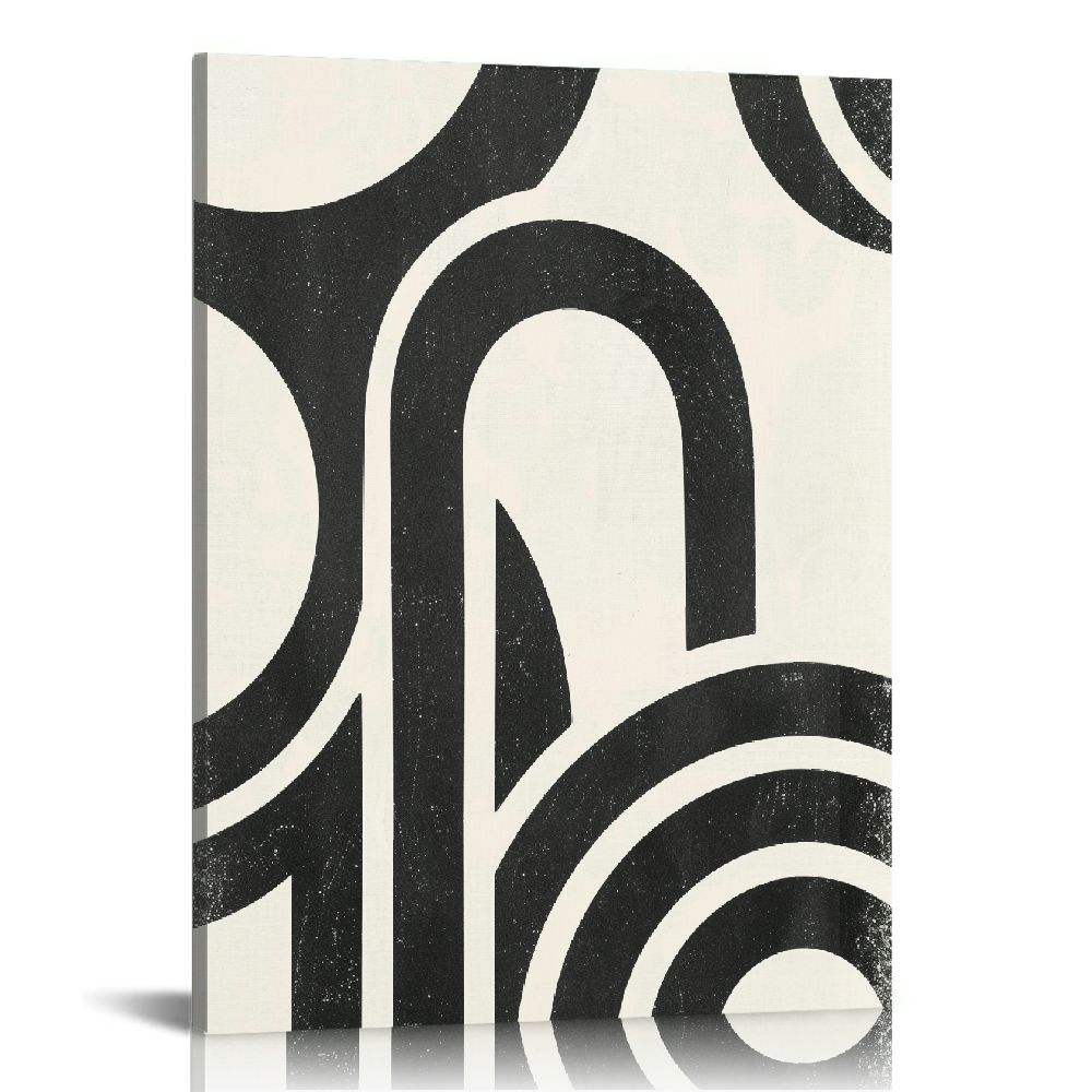 JEUXUS Black and White Abstract Wall Art Boho Line Abstract Drawings ...