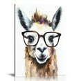thumbnail image 1 of JEUXUS Black and White Alpaca Canvas Prints Wall Art Funny Animals Wearing Glasses Pictures Cute Alpaca Portrait Wall Decor for Living Room Bedroom Bathroom12"x16", 1 of 4