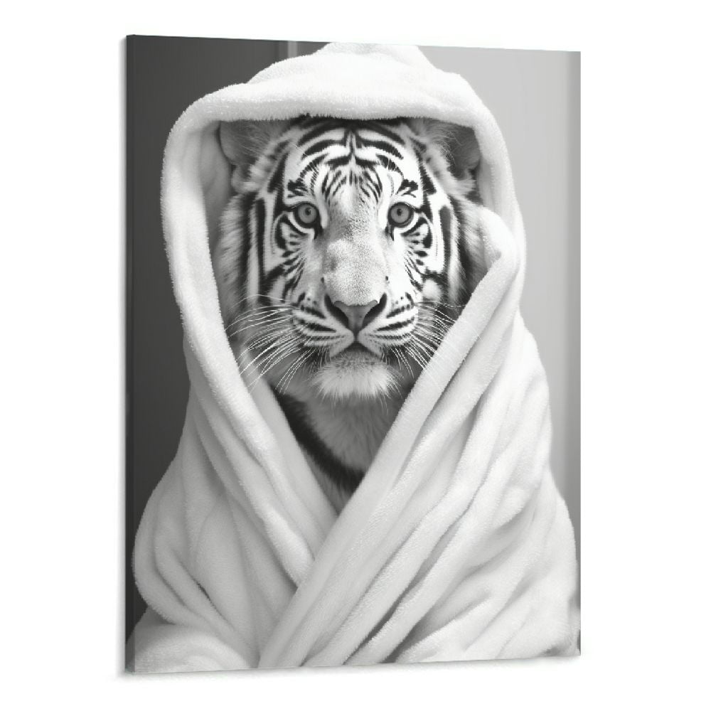 JEUXUS Black White Animal Portrait Wall Art Canvas Print Tiger Picture