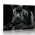 thumbnail image 1 of JEUXUS Black &amp; White Panther Canvas Wall Art Wildlife Animal Pictures Prints Wild Leopard wIth Yellow Eyes Paintings Modern Framed Artwork for Living Room Bedroom Bathroom Office Decorations, 1 of 5