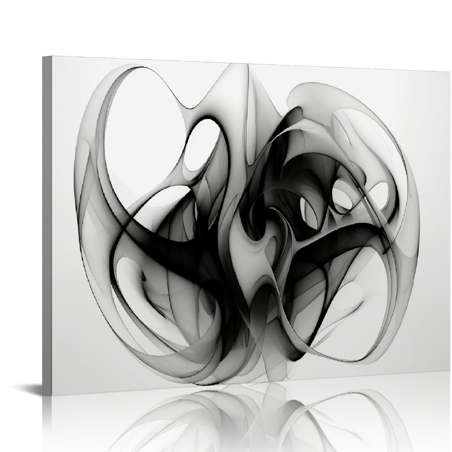 JEUXUS Black and White Abstract Painting Sense of Space Canvas Print ...