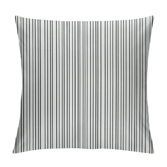 JEUXUS Black and White Ticking Stripe Decorative Square Throw Pillow Case Covers