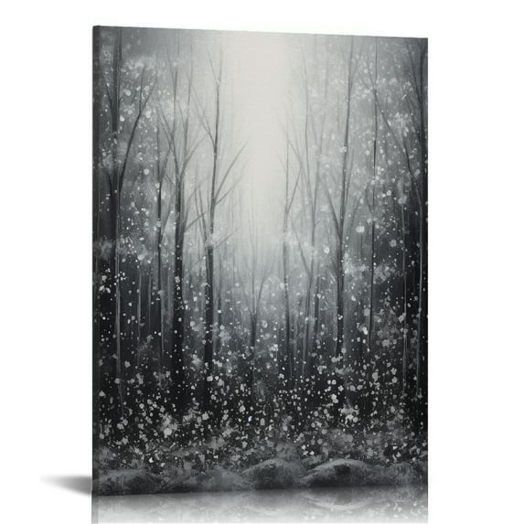 JEUXUS Black and White Wall Art Abstract Wall Paintings Vertical 3D Textured Artwork Large Modern on Canvas Wall Decor 16x20 in